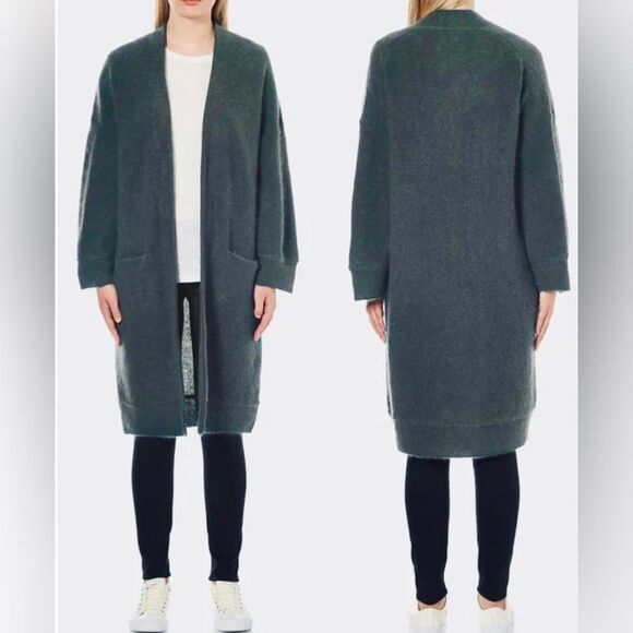 By Malene Birger Rinorra Cardigan Size S Green Mohair Wool Blend Quiet Luxury - Picture 3 of 9